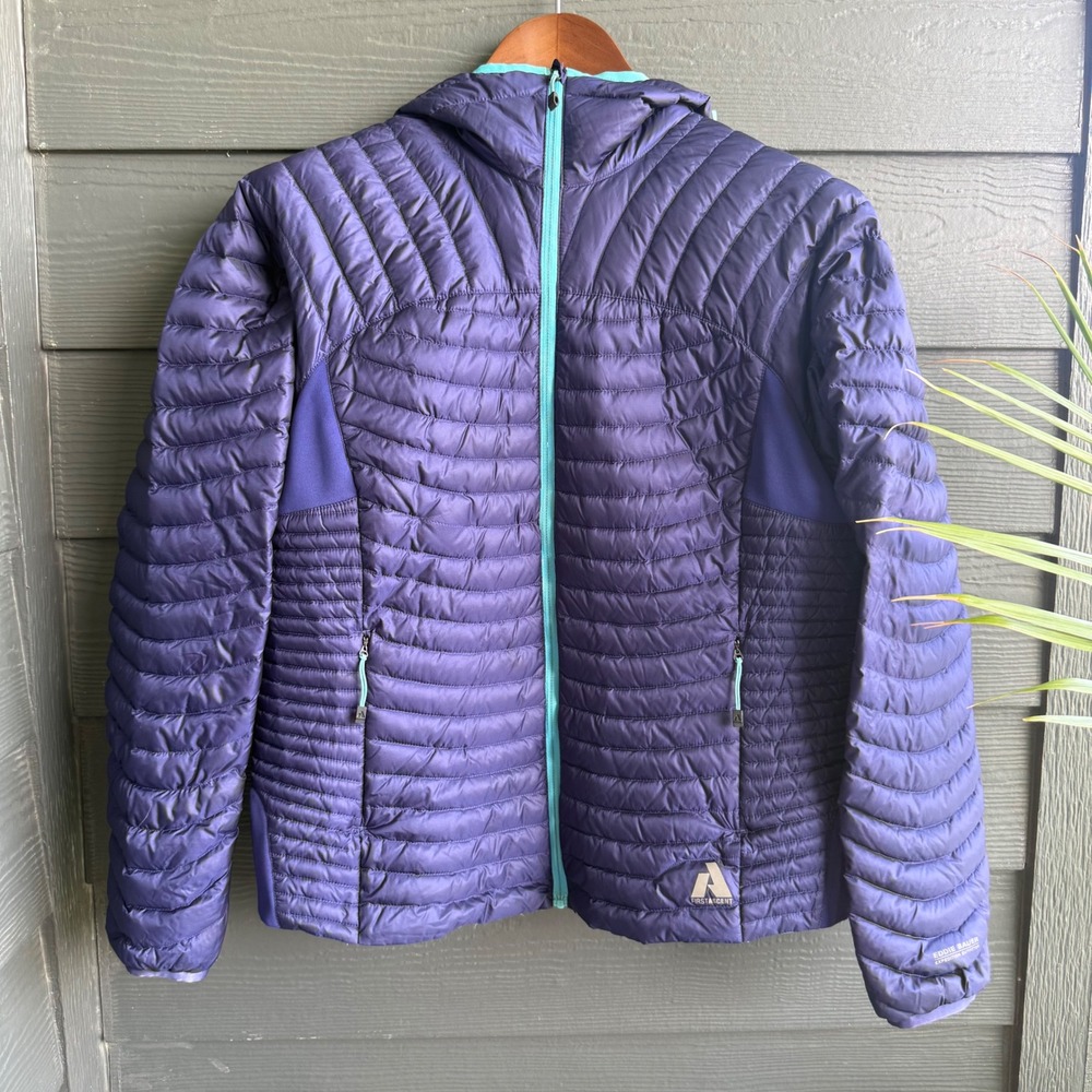 Eddie Bauer First Ascent Womens Large Purple Puffer Hooded Down Jacket 33225108 - Picture 2 of 12